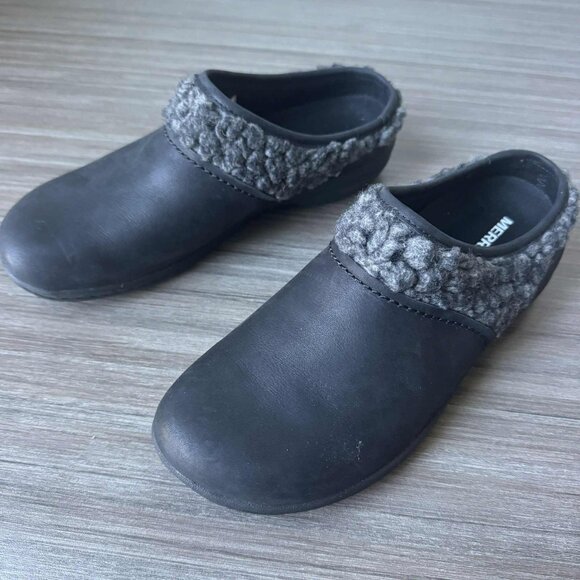 Merrell Women's Encore Kassie Black Nubuck Wool Winter Slides Clogs Mules $85 - Picture 5 of 10